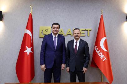 SAADET PARTİSİ GENEL BAŞKANI MAHMUT ARIKAN, ANAHTAR PARTİ GENEL BAŞKANI AĞIRALİOĞLU İLE BİR ARAYA GELDİ